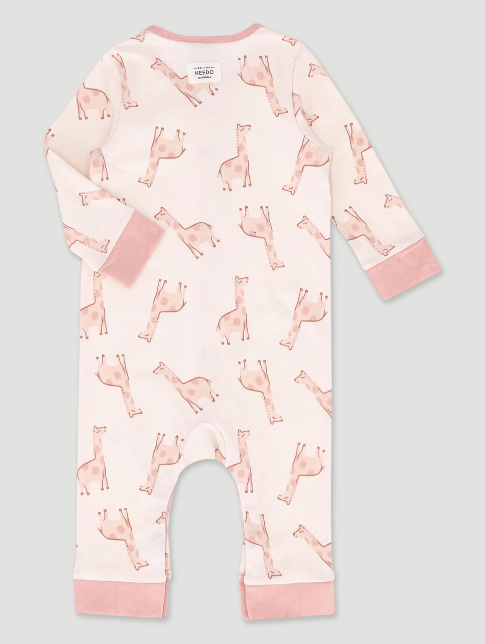 Keedo Baby Girls Giraffe Sleepsuit - Cream - Image 2