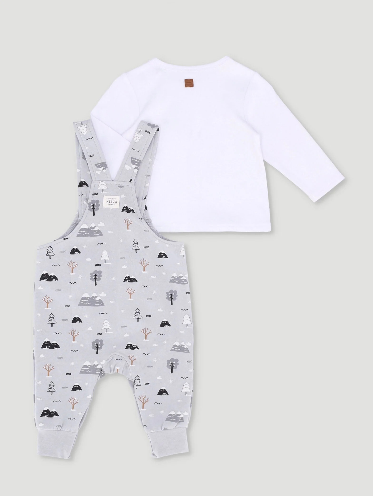Keedo Baby Girls Snow Forest Dungi Set - Grey - Image 2