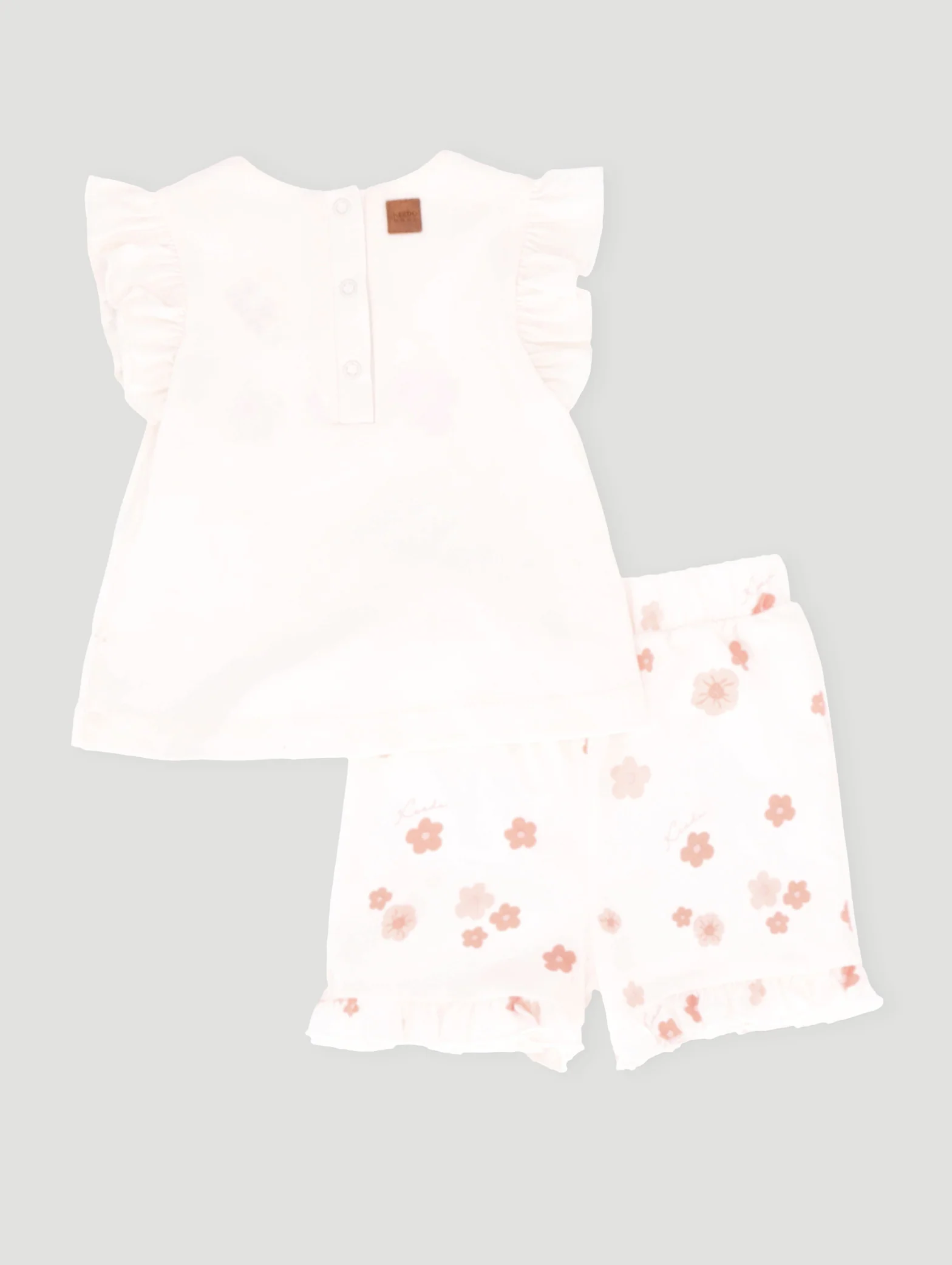Keedo Baby Girls Vest & Short Set - Cream - Image 2