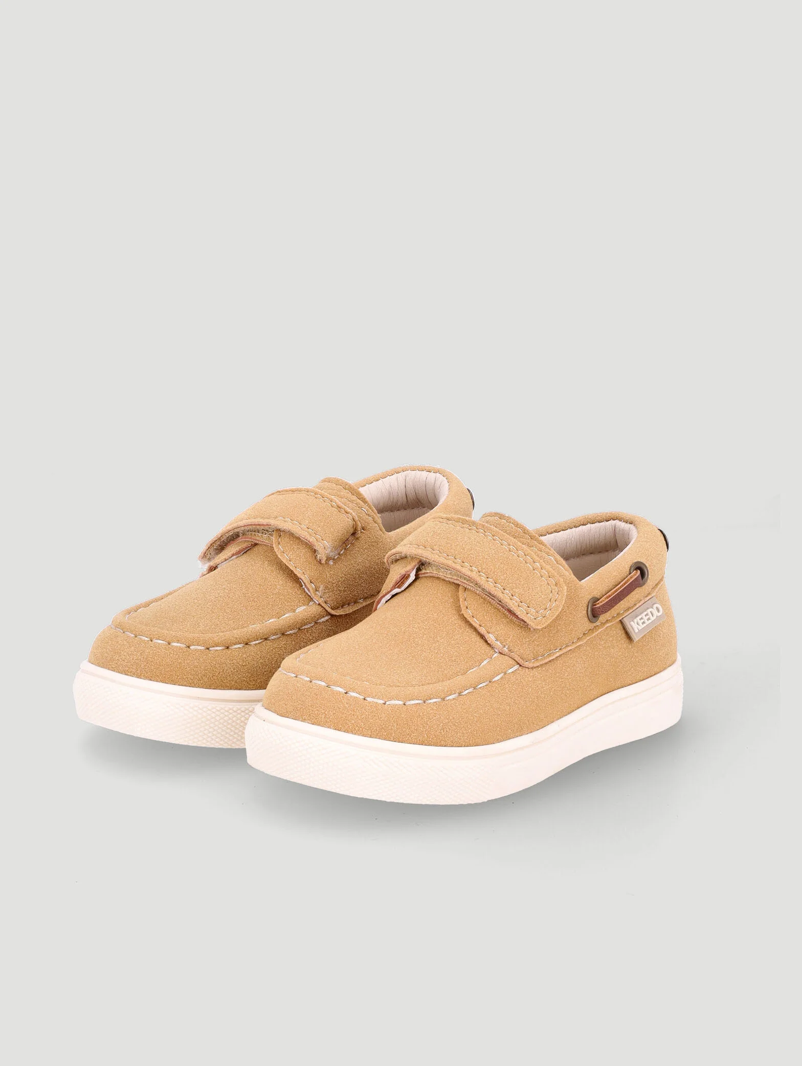 Keedo Boys Boat Shoe - Taupe - Image 3