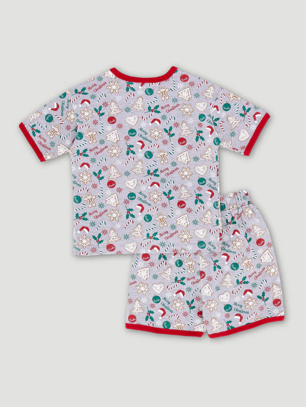 Keedo Boys Christmas Top & Bottom Sleep Set - Light Grey - Image 2