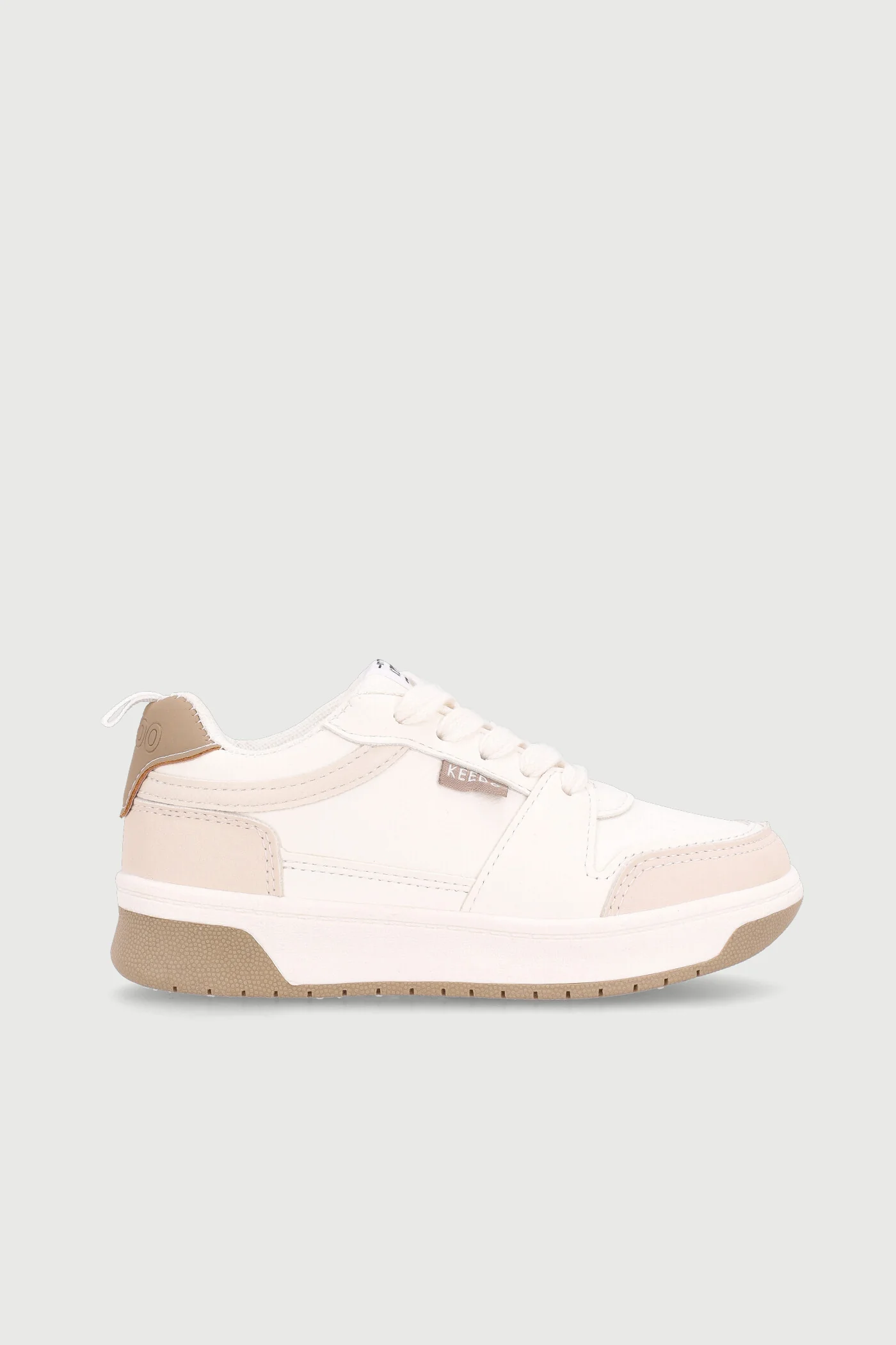 Keedo Boys Court Sneaker - White/Beige - Image 4
