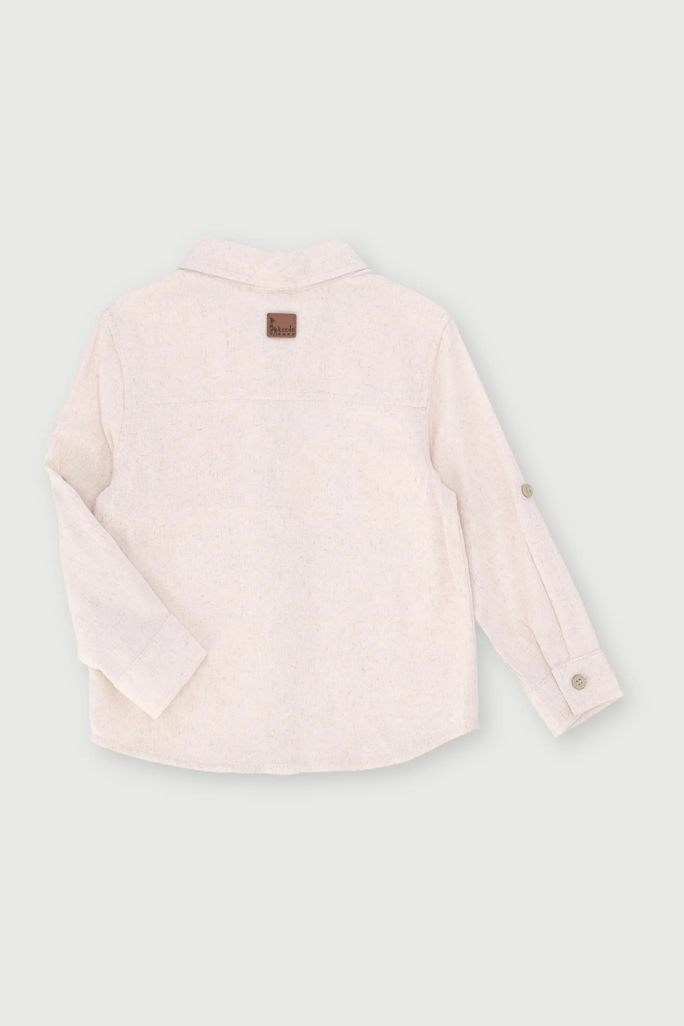 Keedo Boys Formal Shirt - Oatmeal - Image 3