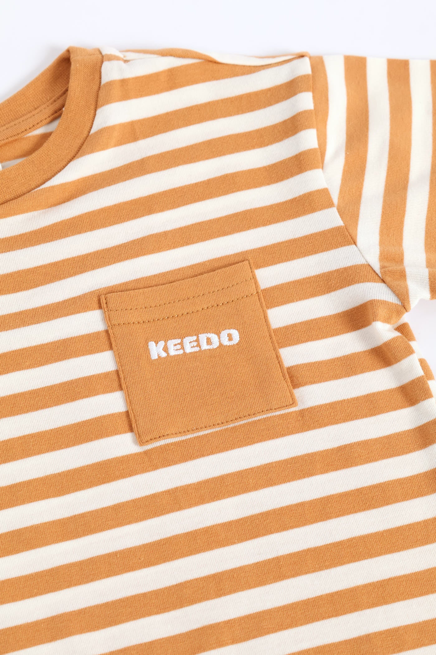 Keedo Boys Stripe Fashion Tee - Biscuit - Image 2