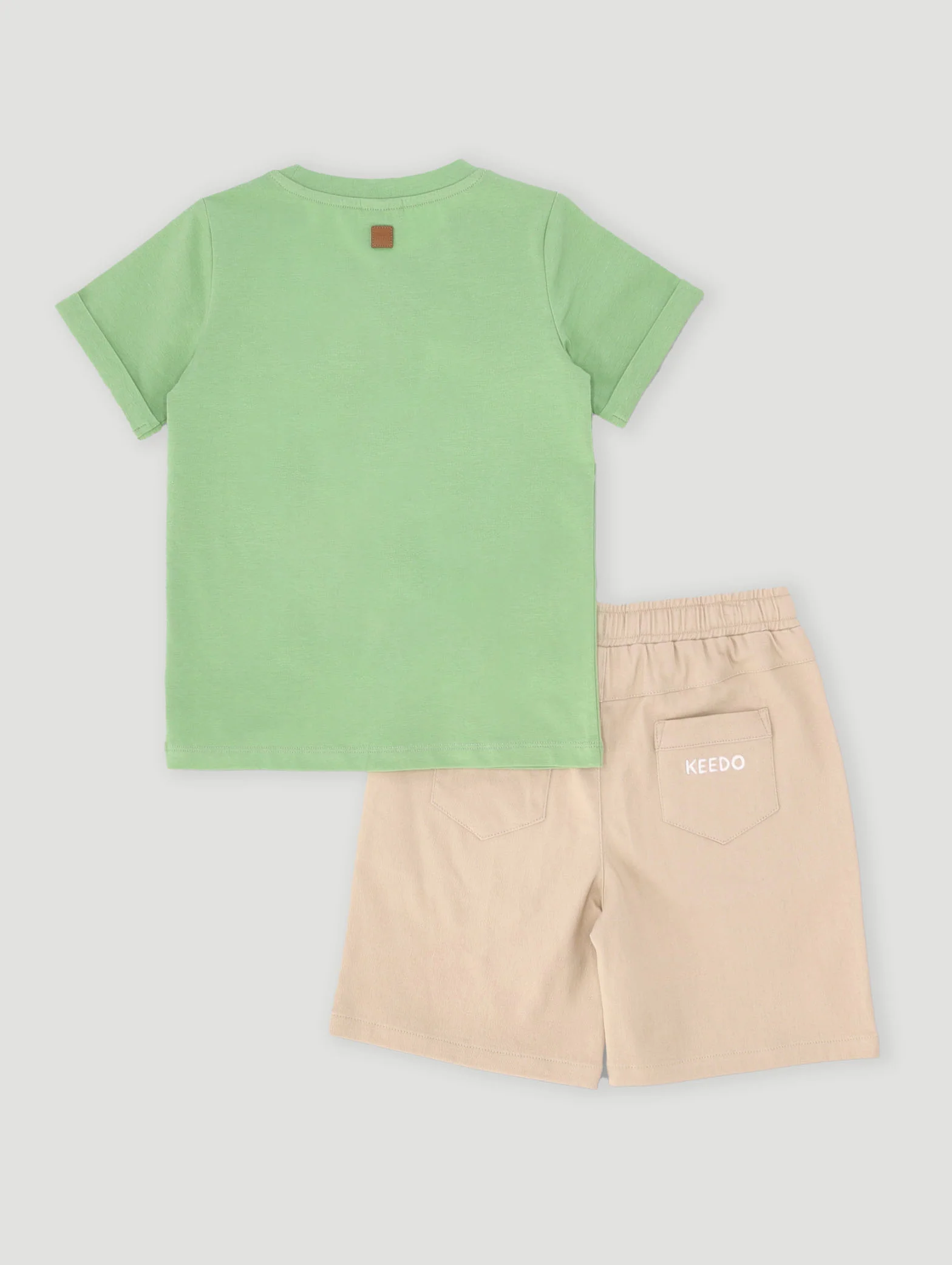 Keedo Boys Tee & Short Set - Green - Image 2