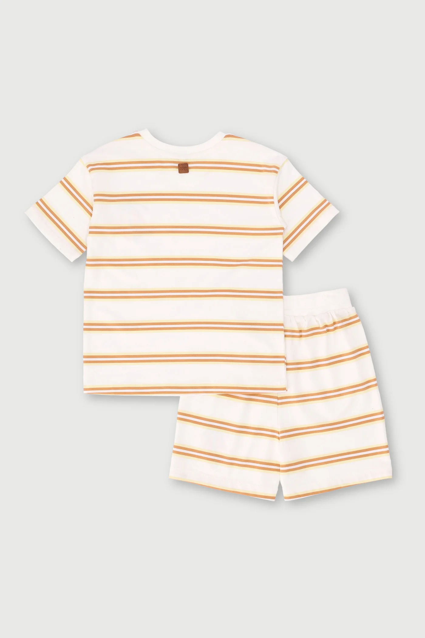 Keedo Boys Tee & Short Stripe Set - White - Image 2