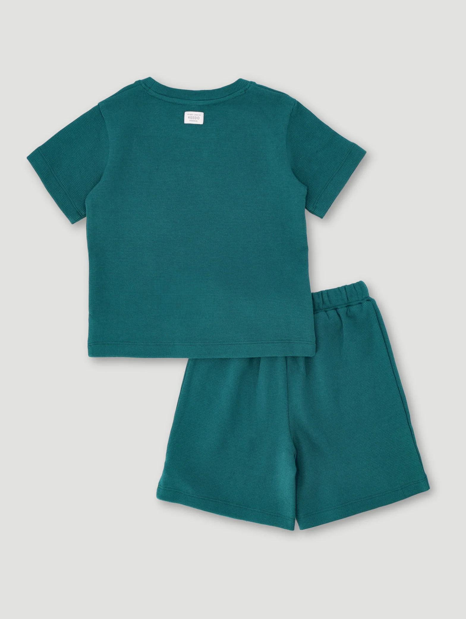 Keedo Boys Waffle Tee & Short Set - Teal - Image 2