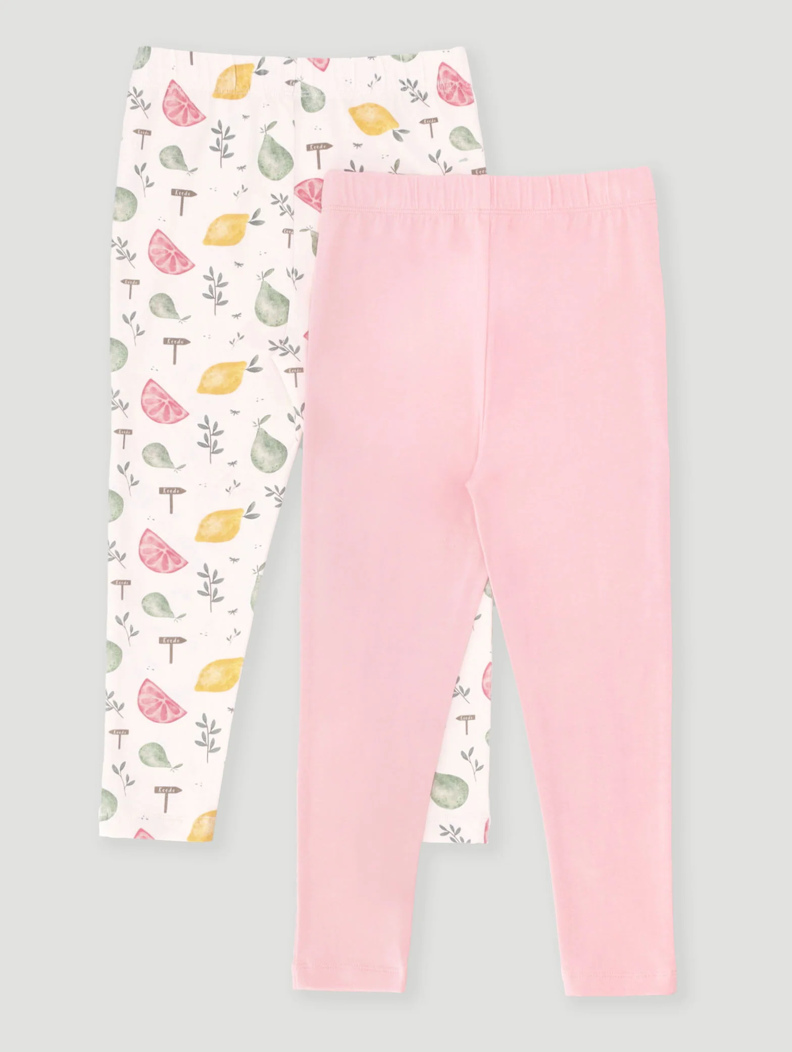 Keedo Girls 2 Pack Fruit Print Legging - Pink - Image 2