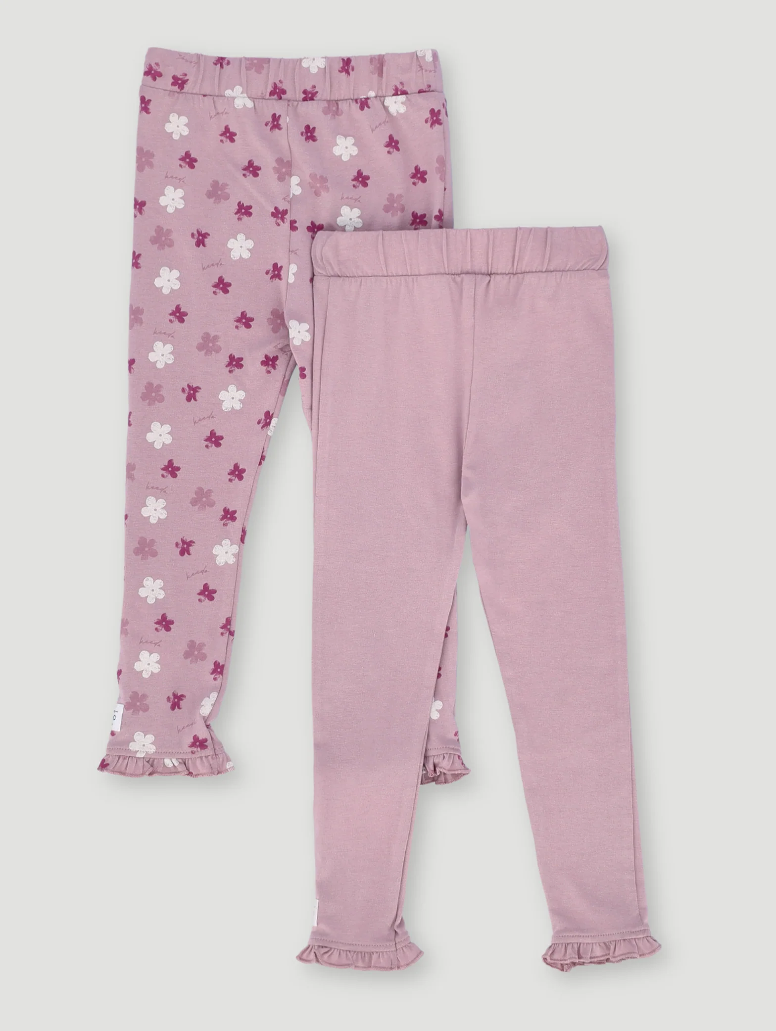 Keedo Girls 2 Pack Print Legging - Mauve - Image 2