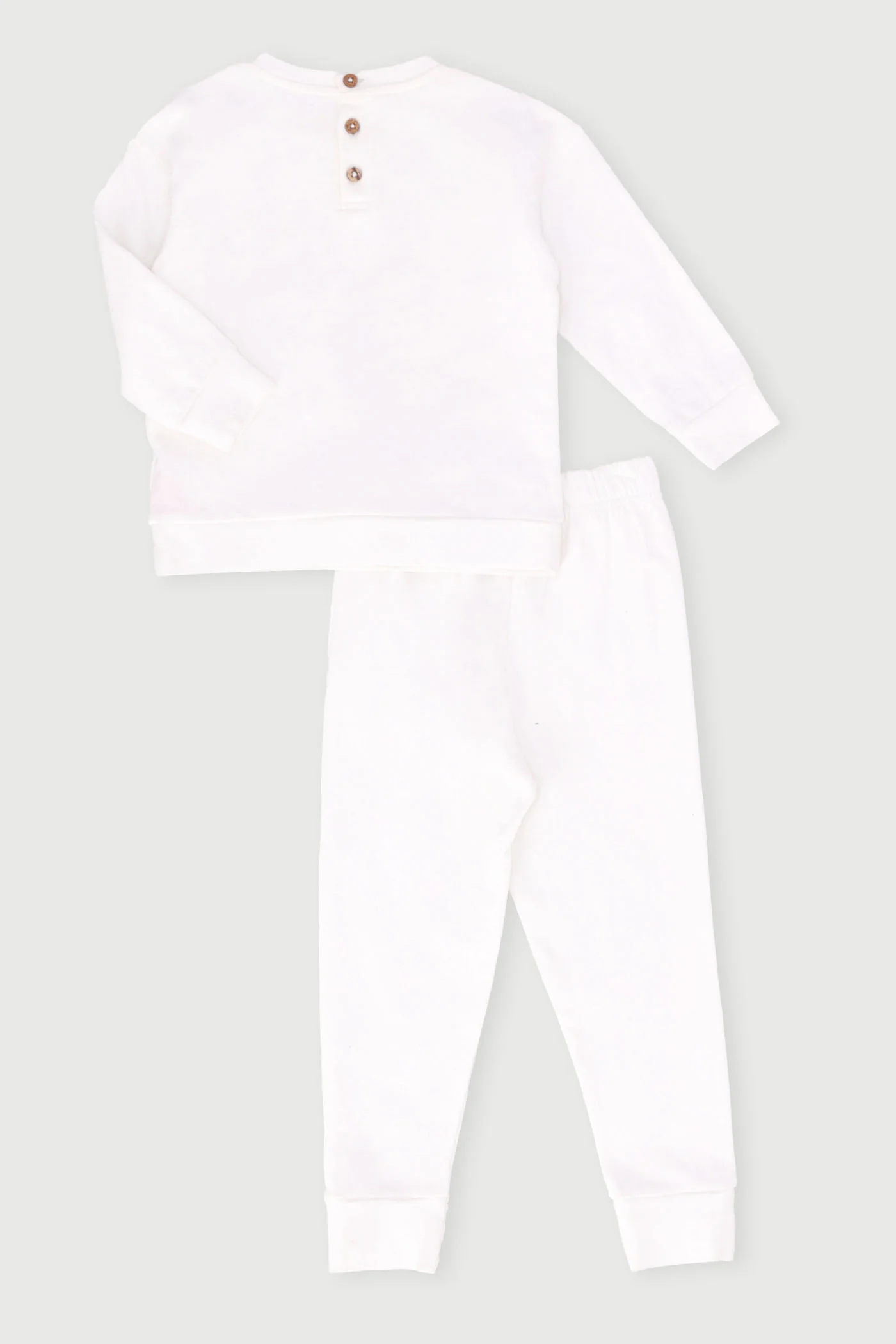 Keedo Girls Anglaise Bow Fleece Top & Legging Set - White - Image 2