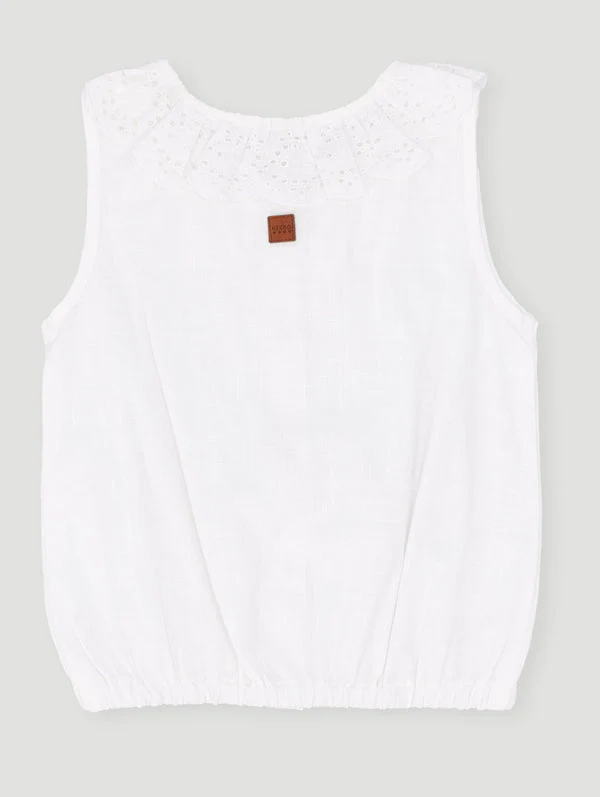 Keedo Girls Anglaise Fashion Top - White - Image 2