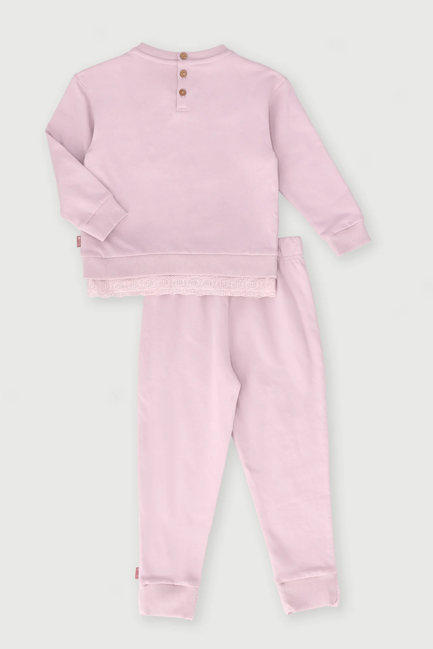 Keedo Girls Anglaise Sweater & Legging Set - Pink - Image 2