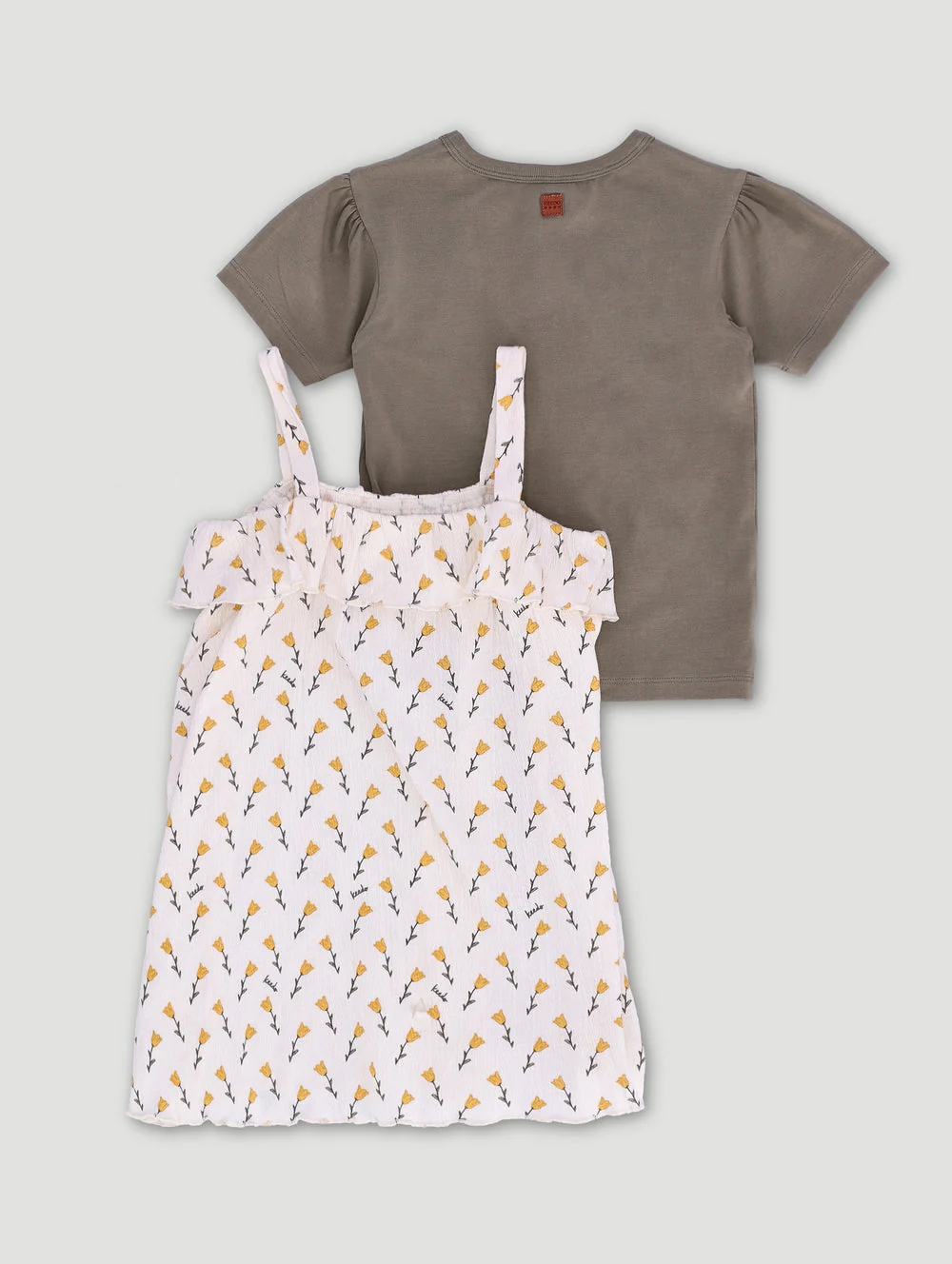 Keedo Girls Bellflower Pinni Dress Set - Cream - Image 2