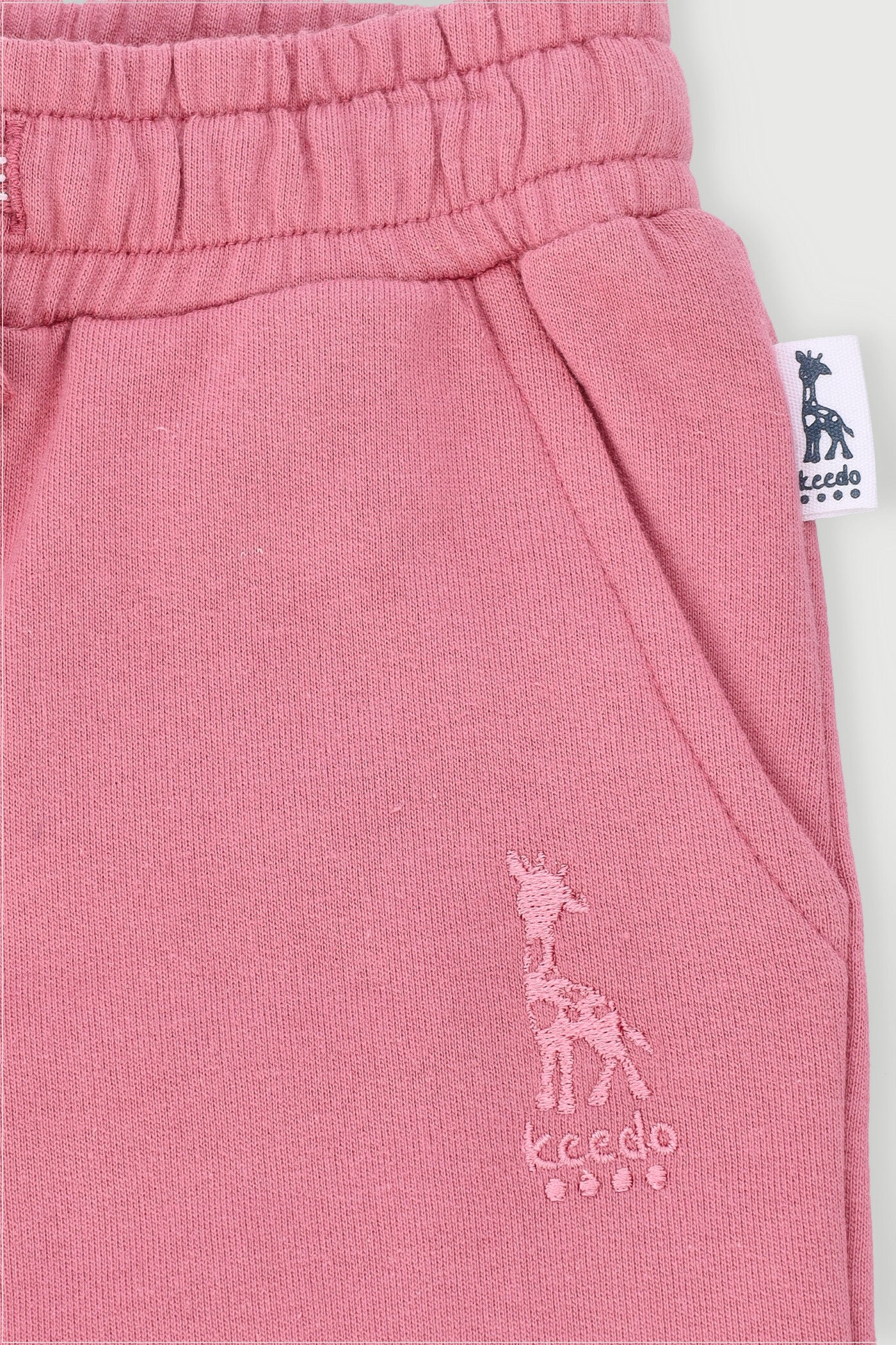 Keedo Girls Core Fleece Jogger - Dusty Pink - Image 2