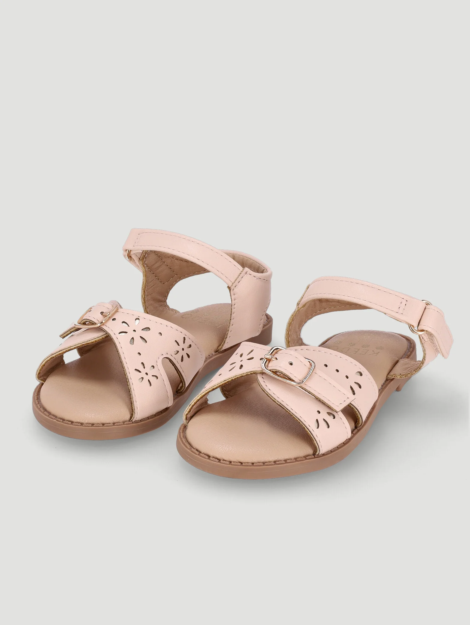 Keedo Girls Flower Cutout Sandal - Cream - Image 3