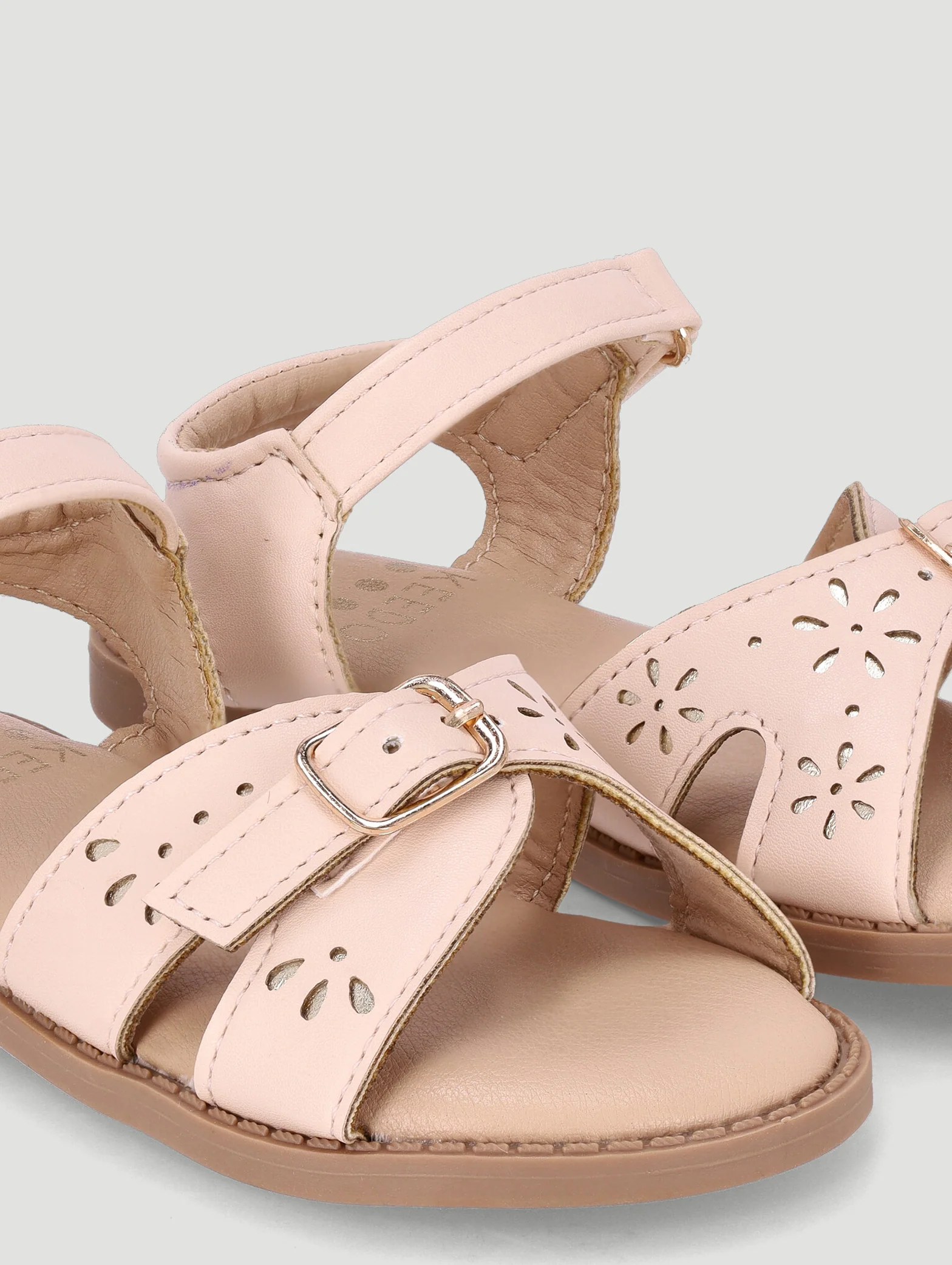 Keedo Girls Flower Cutout Sandal - Cream - Image 5