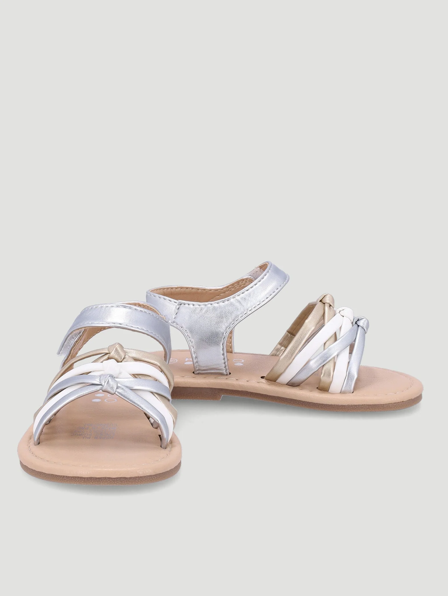 Keedo Girls Metallic Multi Strap Sandal - Silver - Image 2