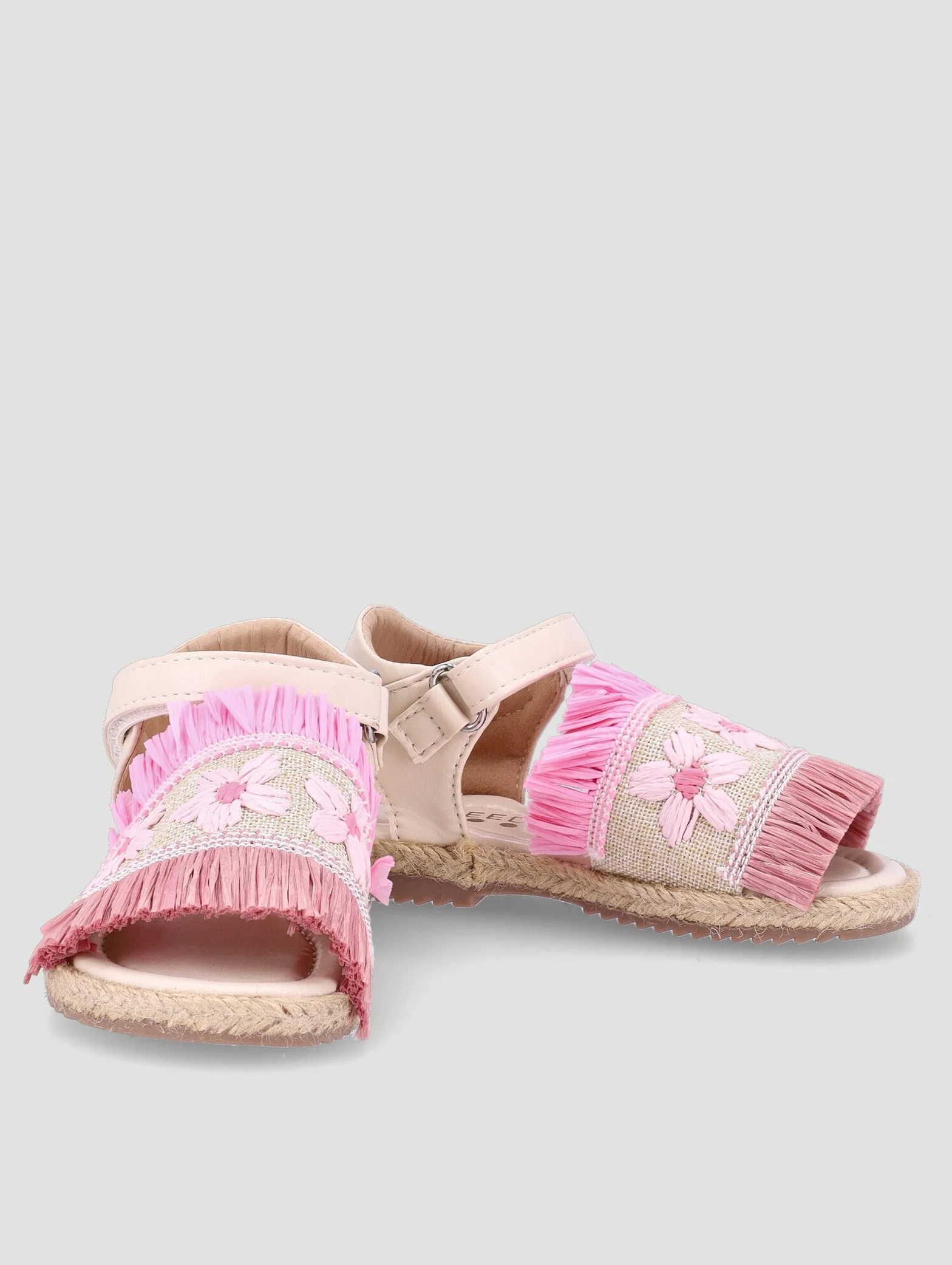 Keedo Girls Straw Sandal - Pink - Image 2