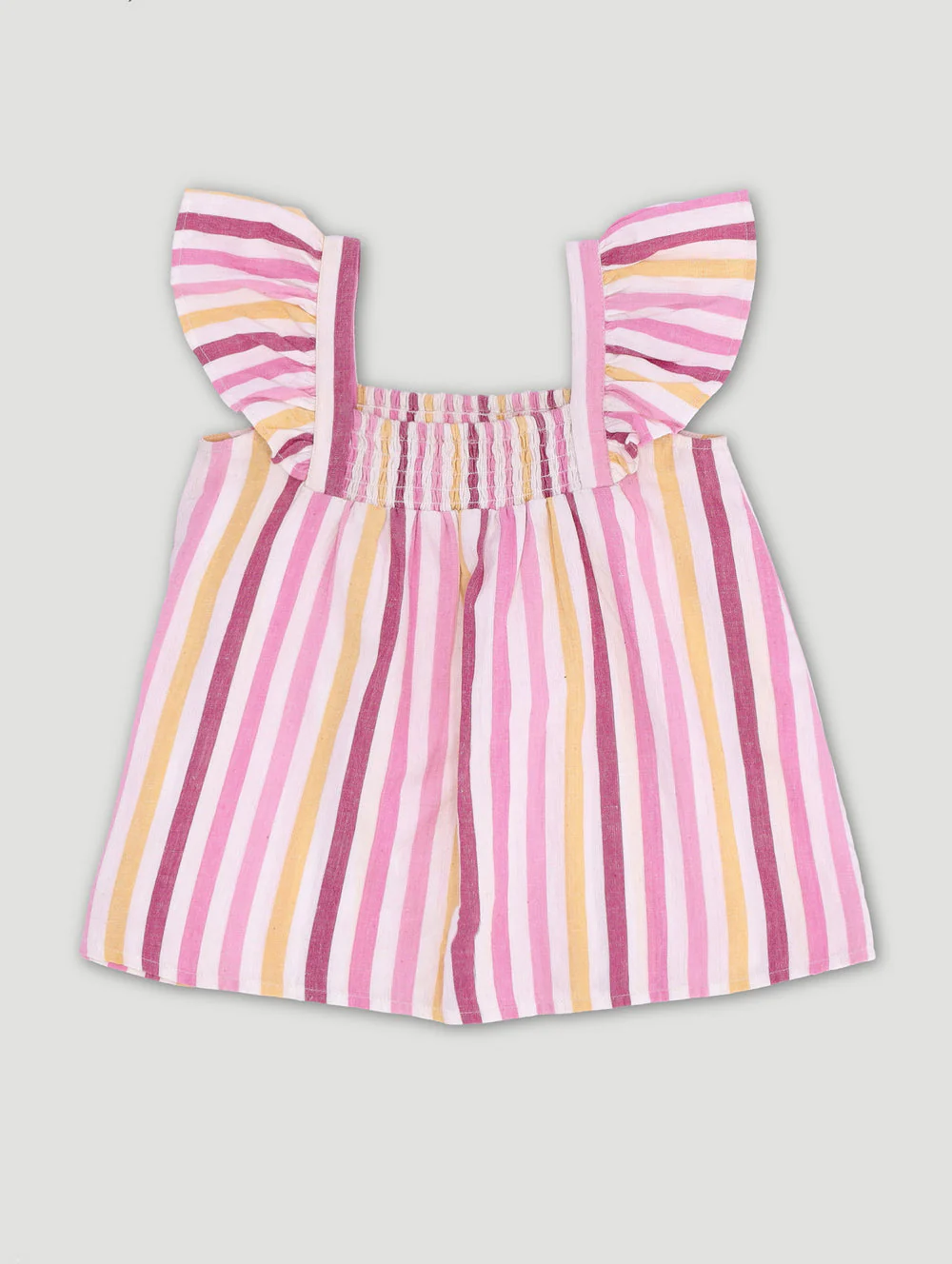 Keedo Girls Stripe Woven Top - Pink - Image 2