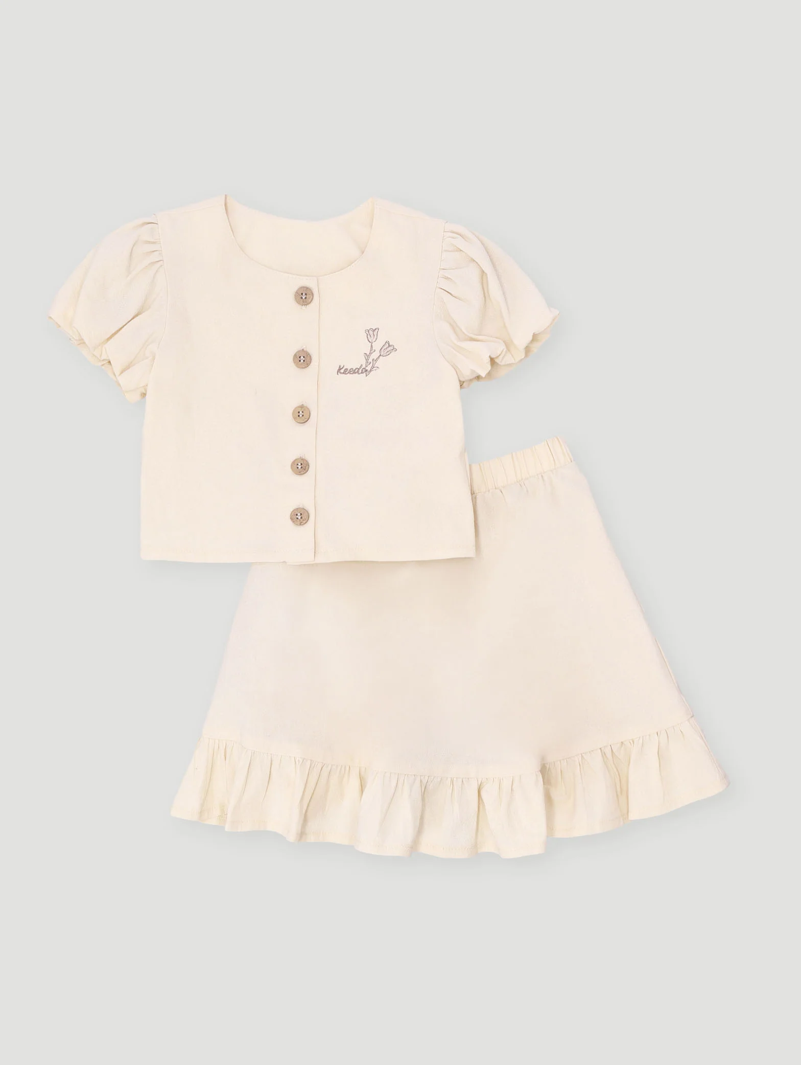 Keedo Girls Top & Skirt Set - Multi - Image 2