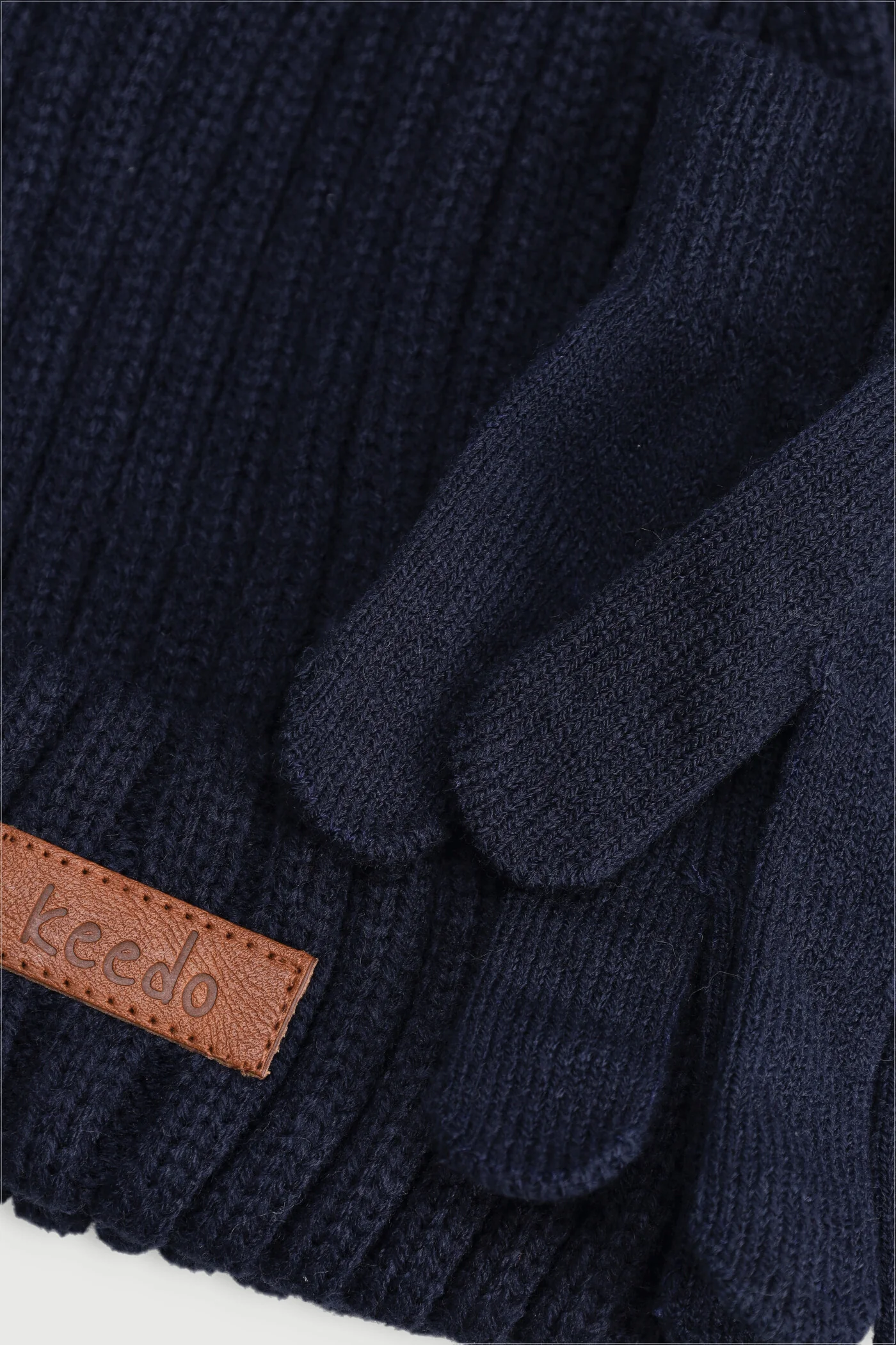 Keedo Keedo Boys Beanie And Glove Set - Navy - Image 2