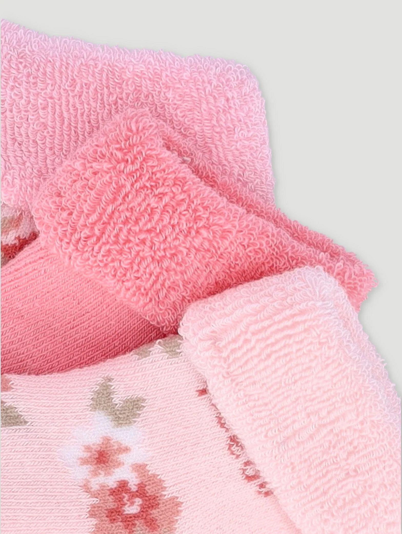 Keedo Kitty Towelling Socks - Pink - Image 2