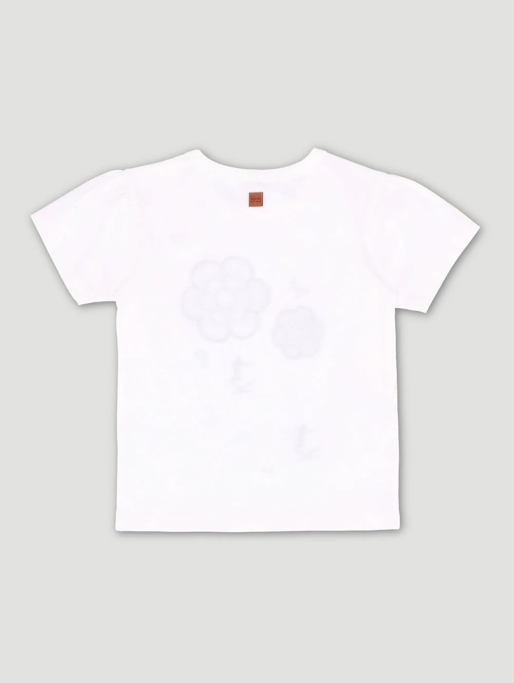 Keedo Pre-Girls Heart Embroidery  Fashion Tee - White - Image 2