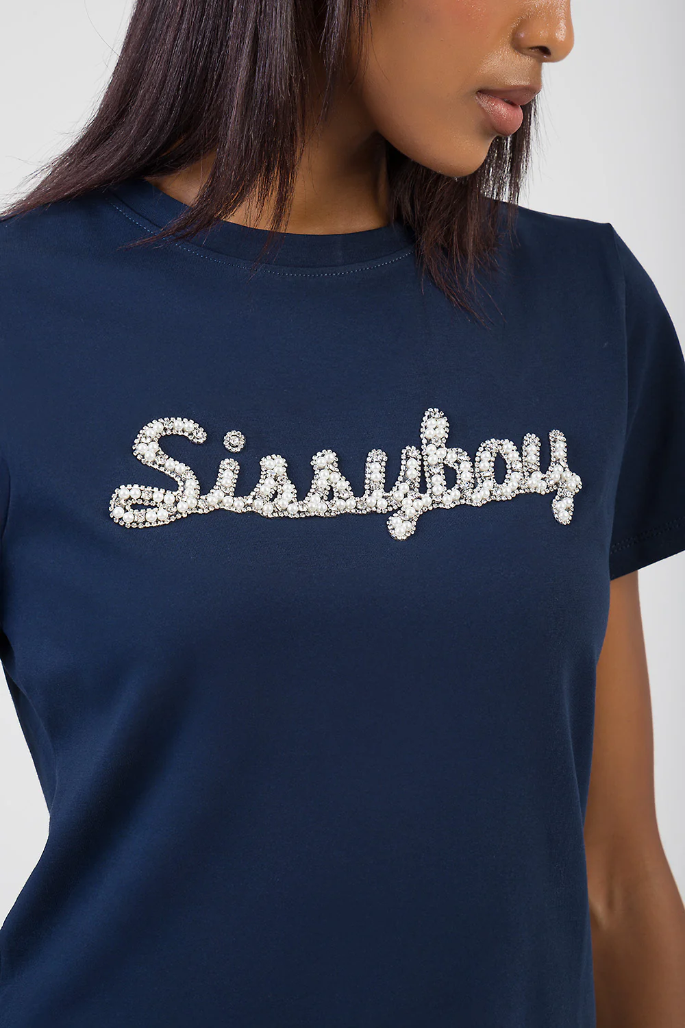 Keep It Cool Raised Pearl Regular T-Shirt - Navy - Image 2