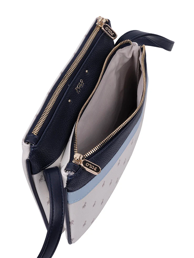 Kensington Double Pocket Sling Bag - Blue - Image 2