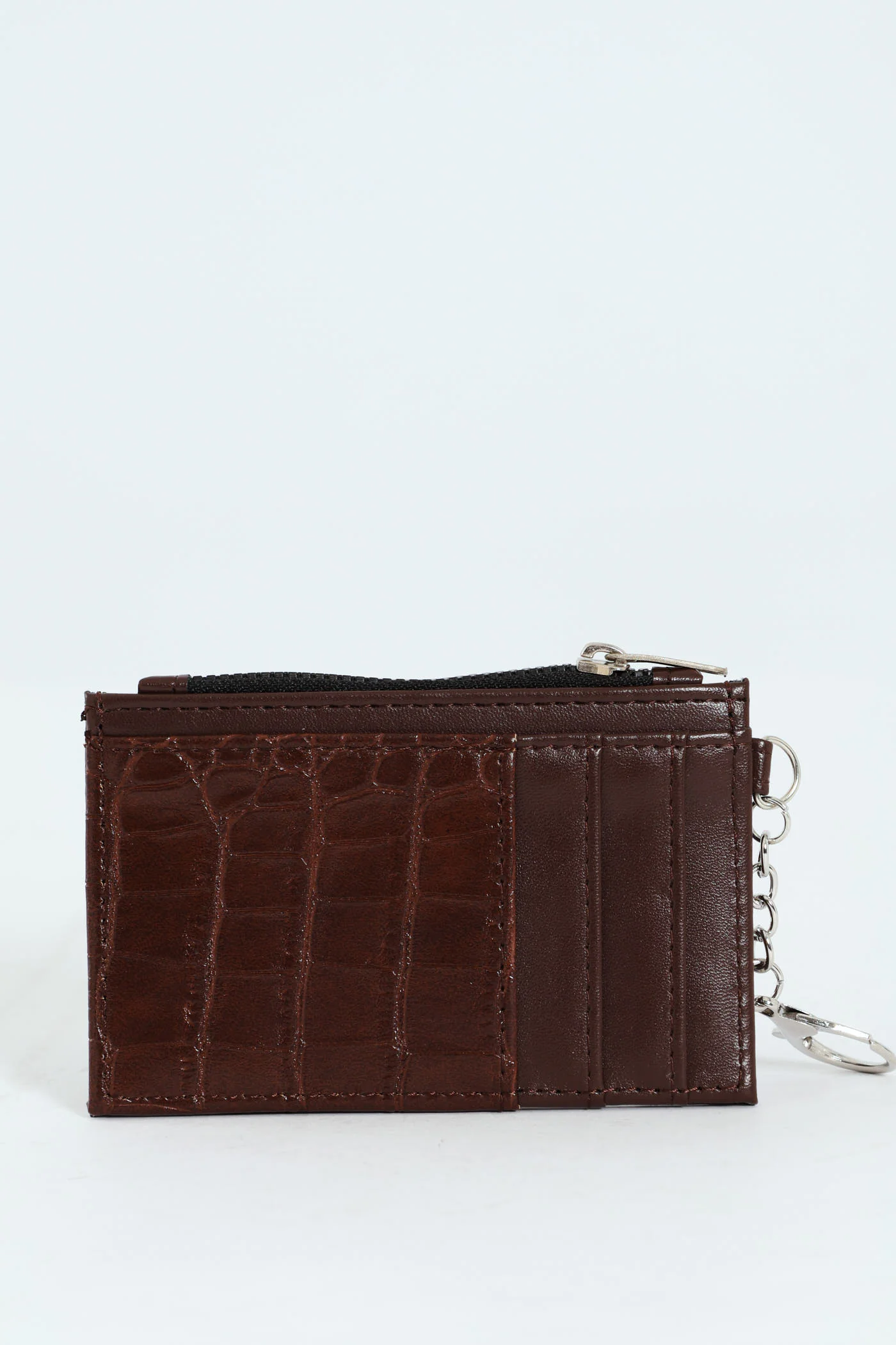 Key Chain Embossed Wallet - Dark Brown - Image 2