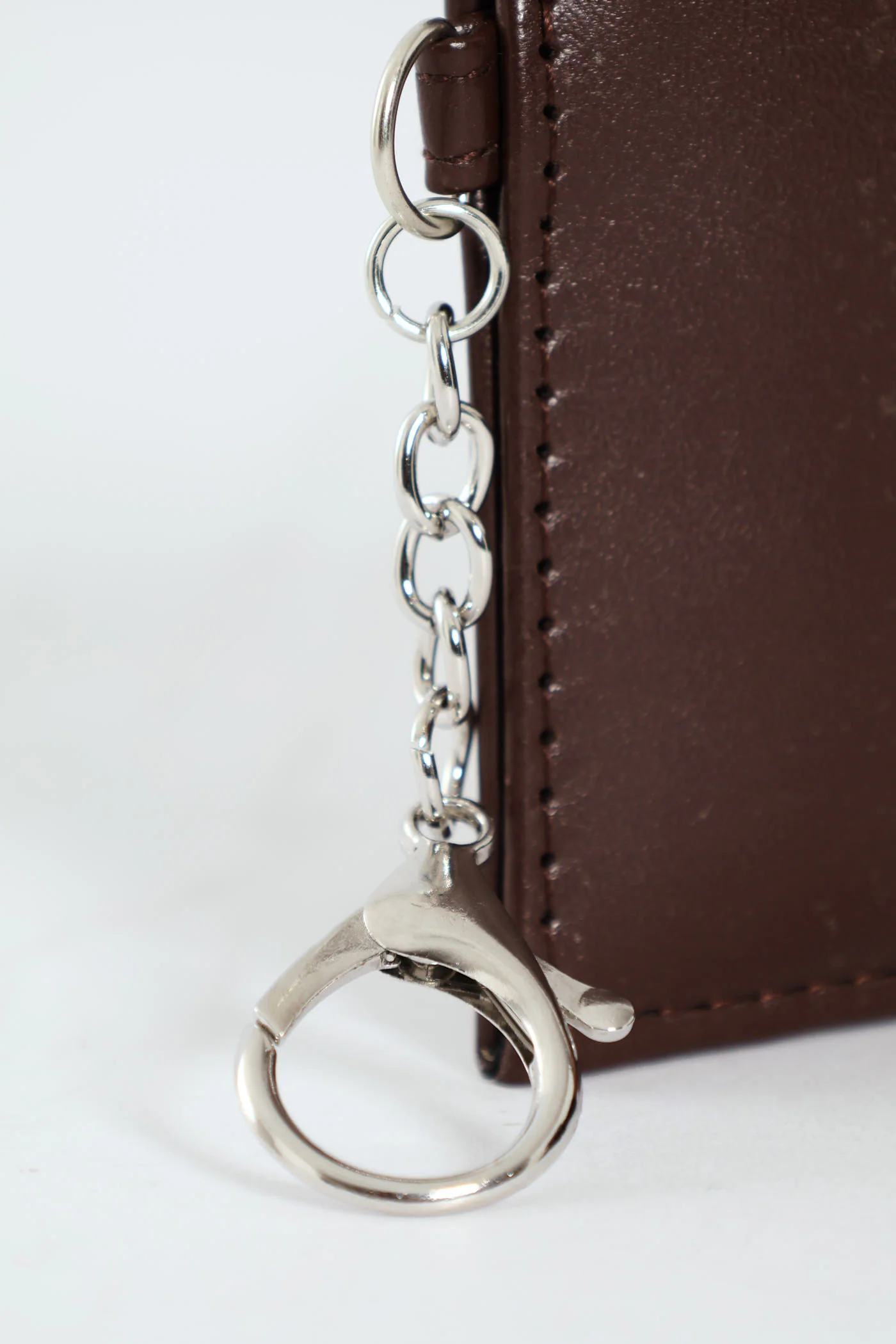 Key Chain Embossed Wallet - Dark Brown - Image 3