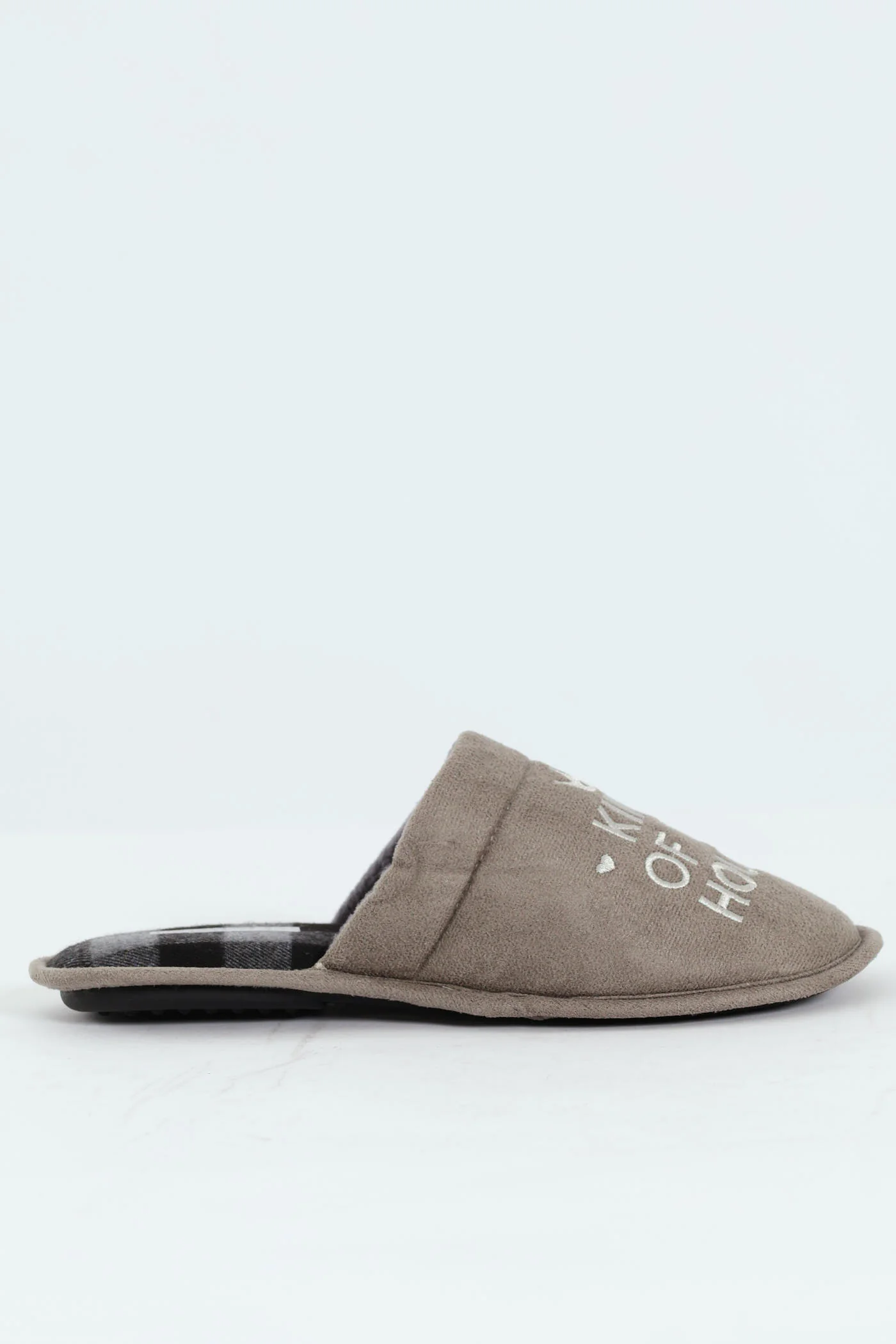 King Of The House Slogan Slipper - Grey - Image 3