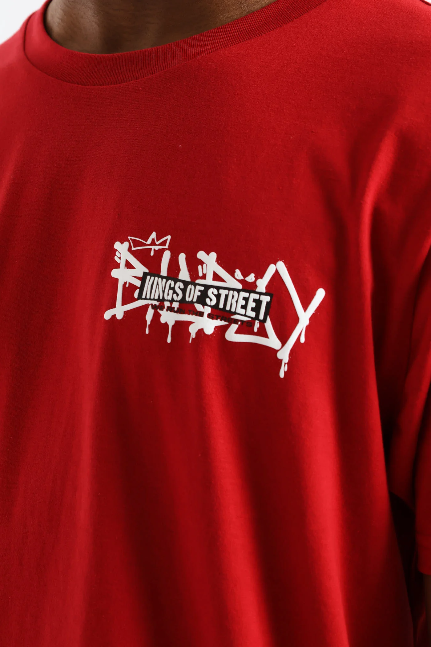 King Of The Streets Tee - Red - Image 4