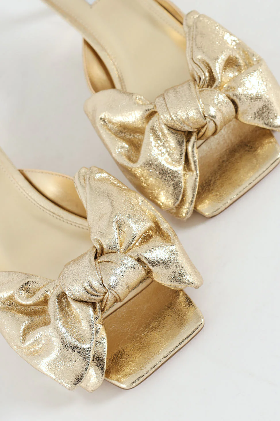 Kit Slip On Bow Mule Kitten Heel - Gold - Image 2