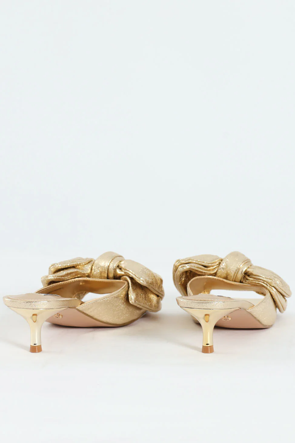 Kit Slip On Bow Mule Kitten Heel - Gold - Image 4