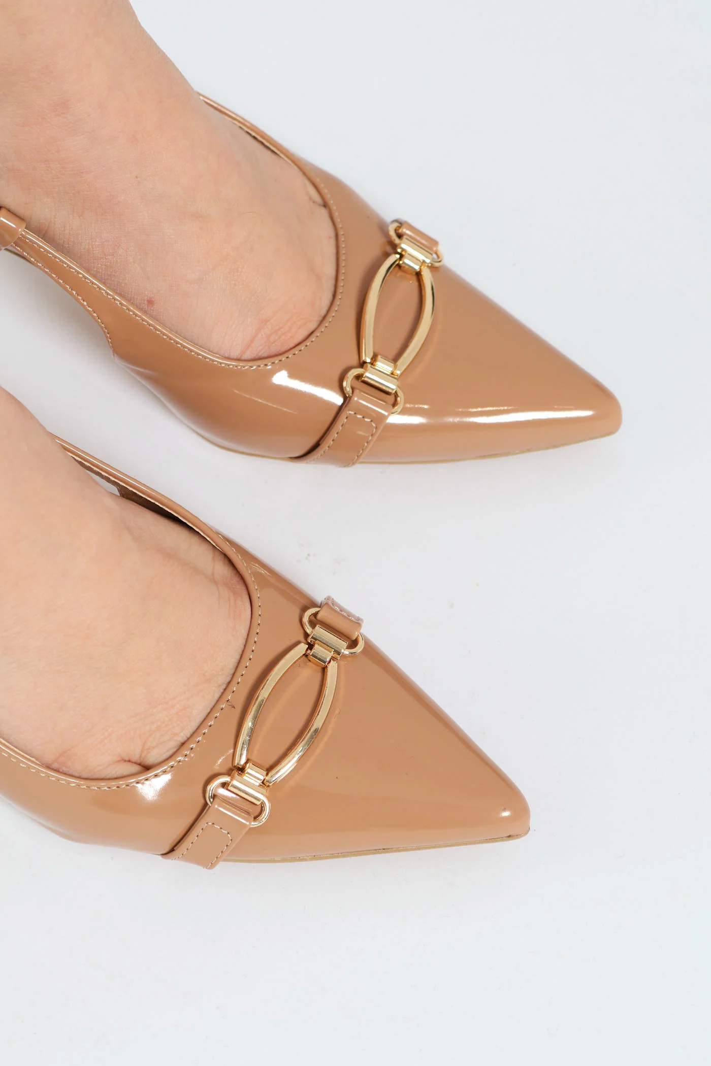 Kitten Slingback Heel - Taupe - Image 2