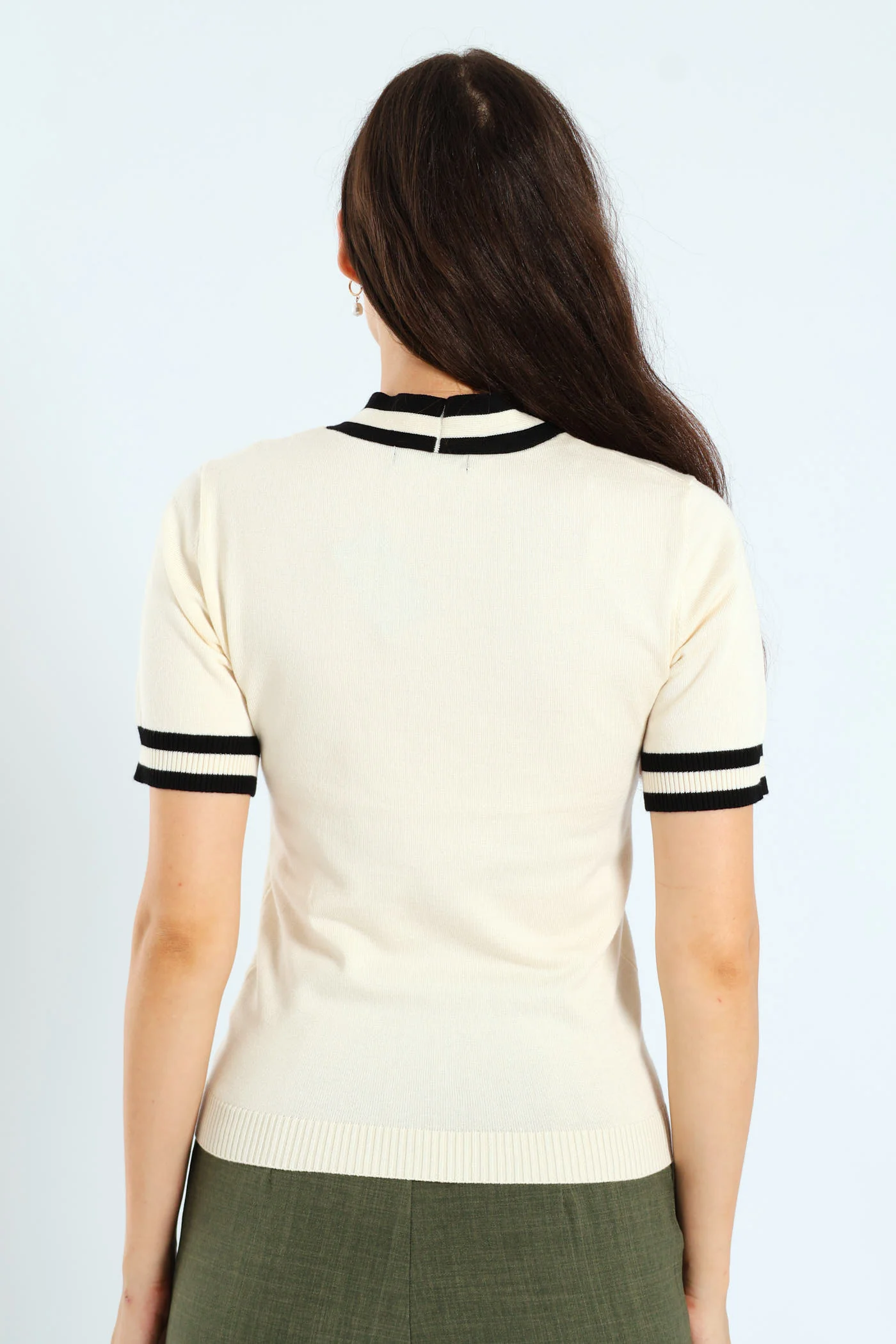Kitty Bow Pullover Tee - Cream - Image 3