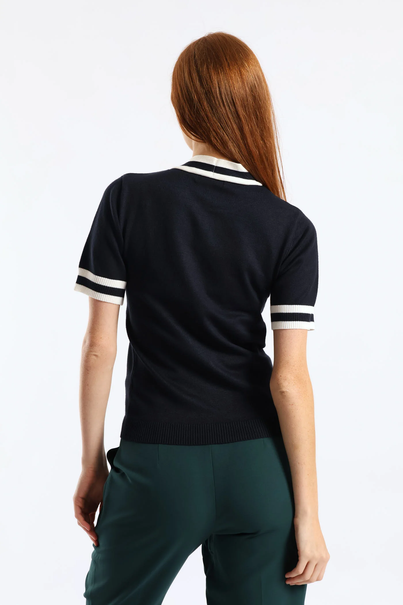 Kitty Bow Pullover Tee - Dark Navy - Image 4