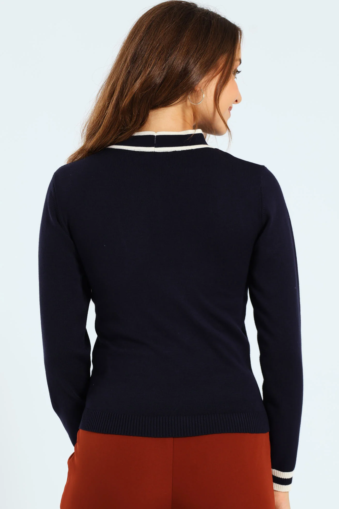 Kitty Bow Pullover Tee - Navy - Image 3