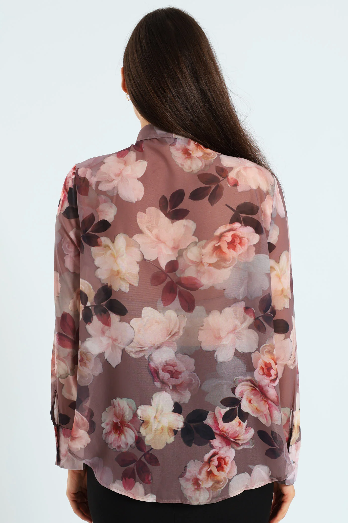 Kitty Bow Rosy Floral Blouse - Mauve - Image 3