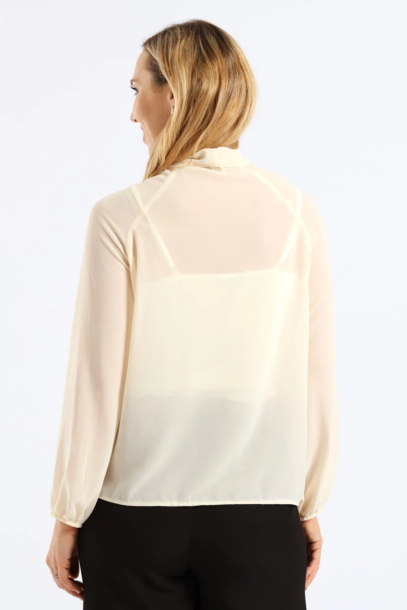 Kitty Bow Ruffle Shirt - Cream - Image 4