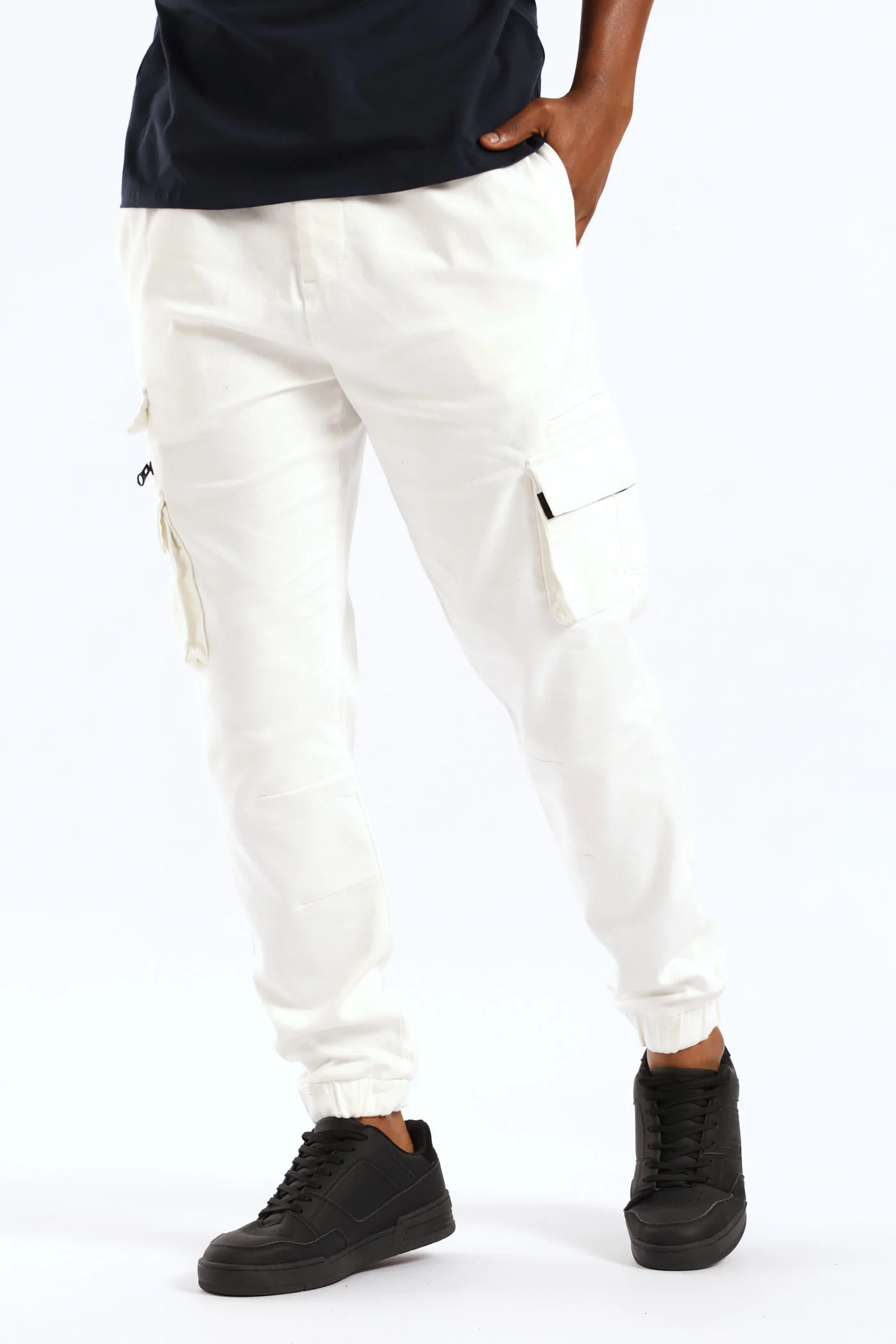 Knit Cargo Jogger - White - Image 2