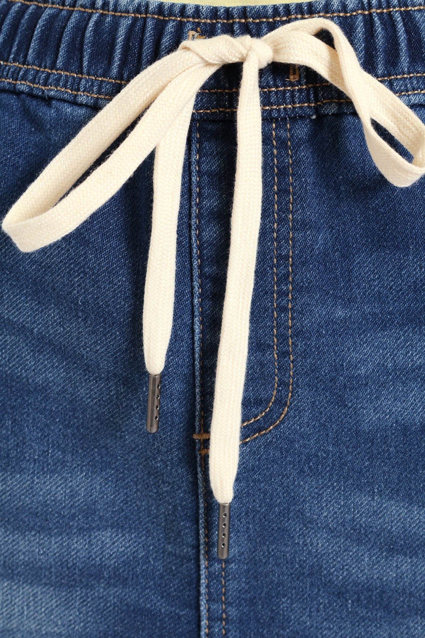 Knit Denim Mini Skirt - Medium Wash - Image 4