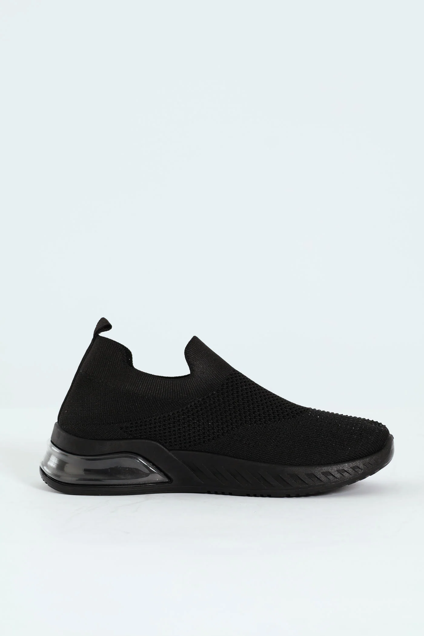 Knit Diamante Slip On Sneaker - Black - Image 5