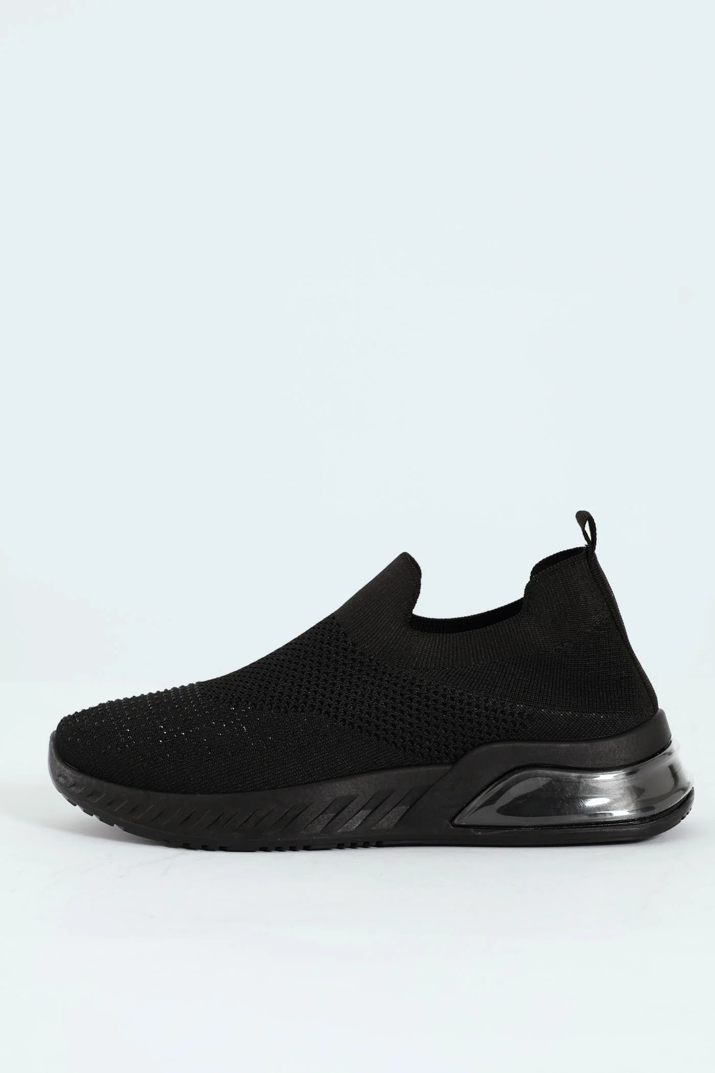 Knit Diamante Slip On Sneaker - Black - Image 6