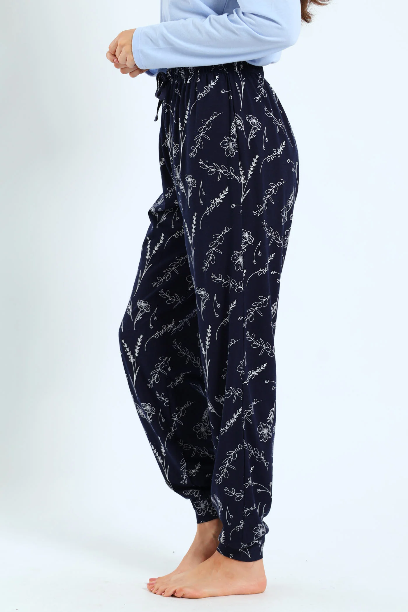 Knit Flower Jogger - Navy - Image 3
