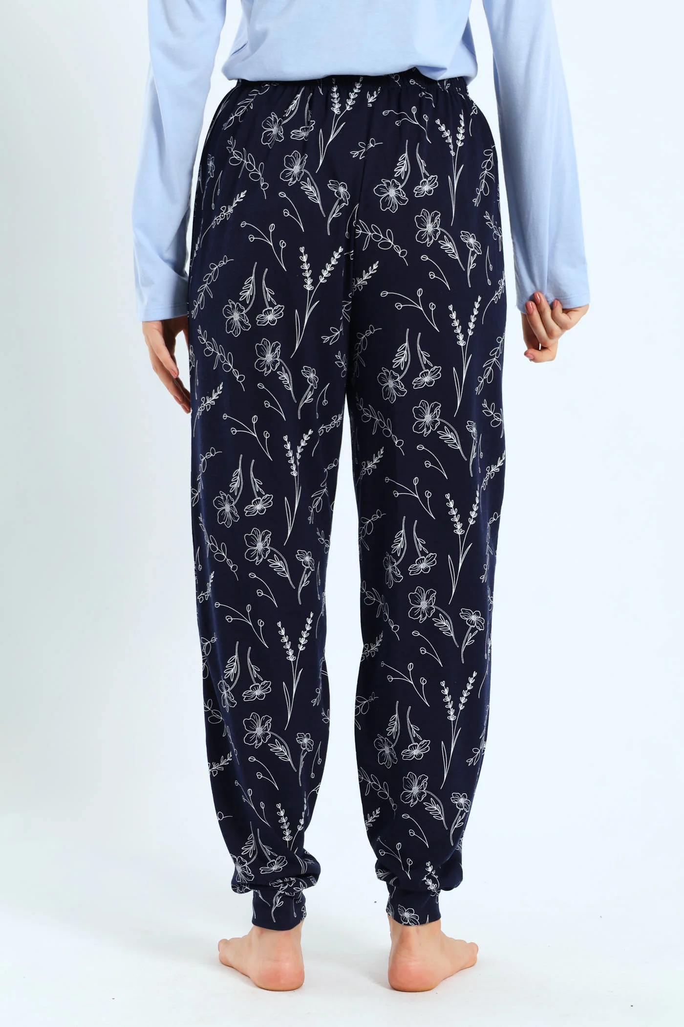 Knit Flower Jogger - Navy - Image 4