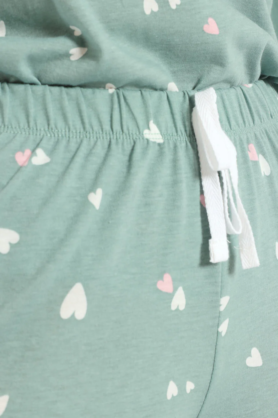Knit Hearts Jogger - Duck Egg - Image 5