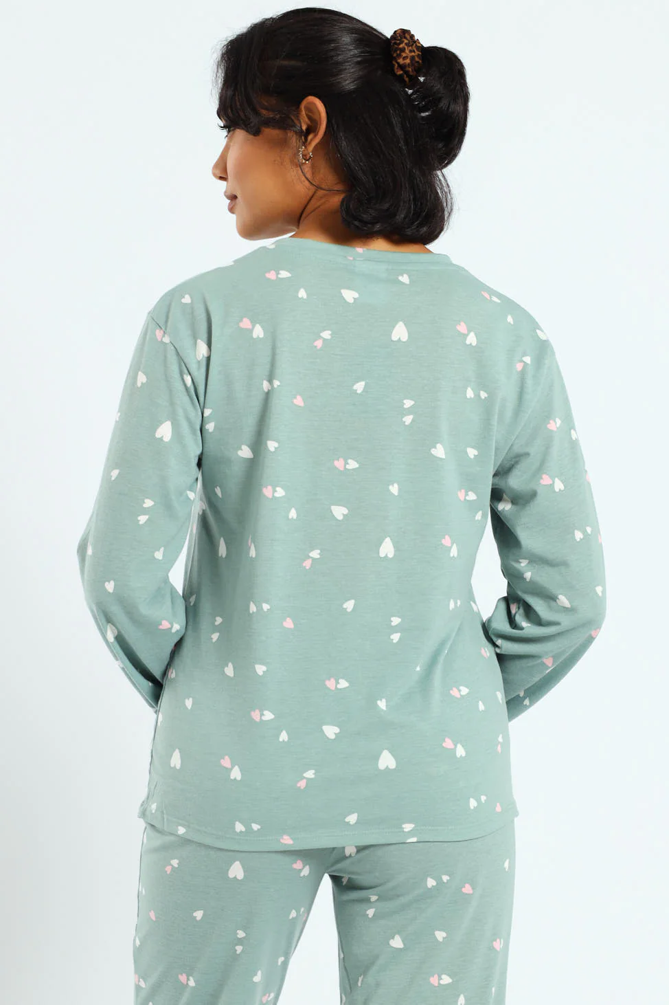 Knit Hearts Long Sleeve Tee - Duck Egg - Image 3