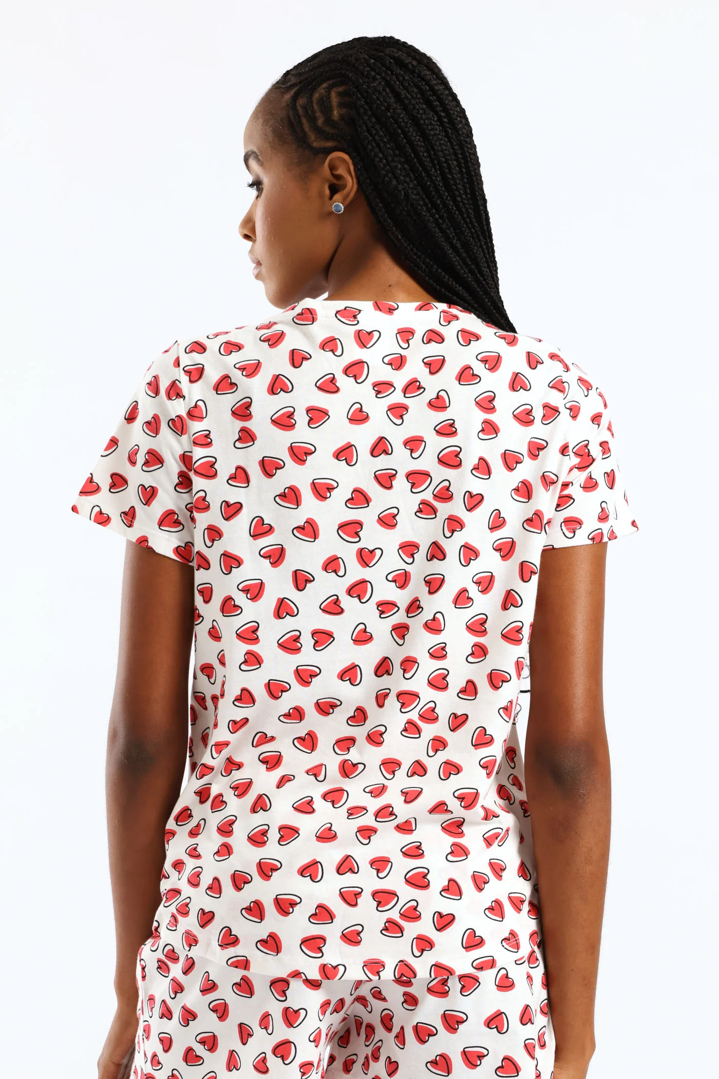 Knit Hearts Top - White/Red - Image 4